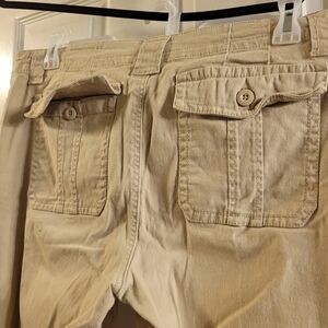 Canyon River Blues Khaki pants size 14 cargo back pockets with buttons